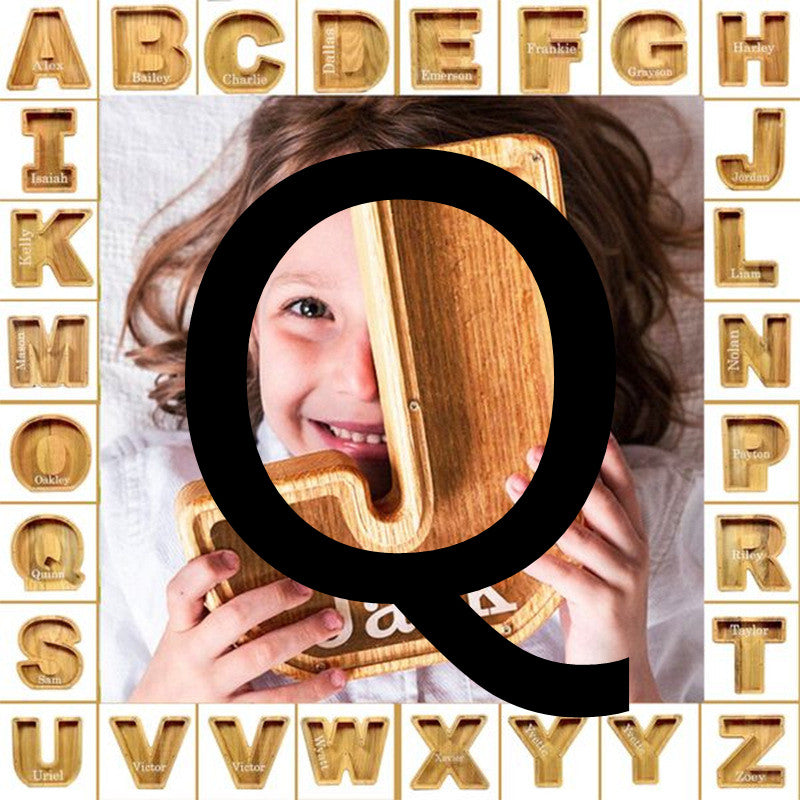 Alphabet Piggy Bank Wooden Acrylic Crafts