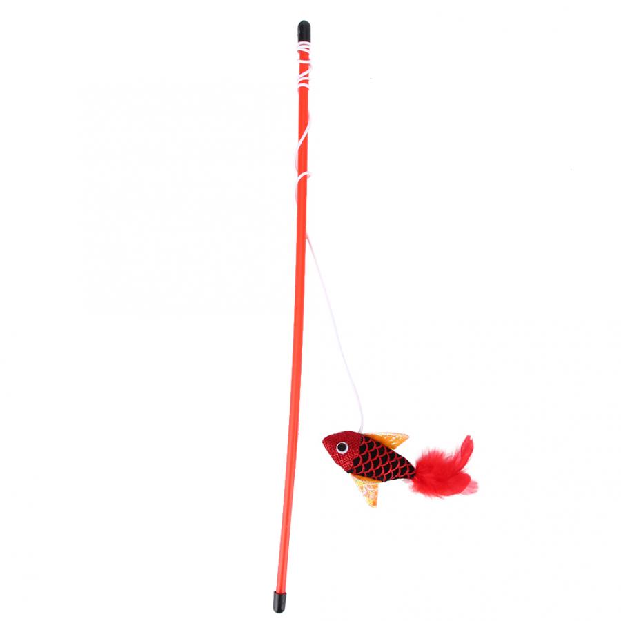 Fish pattern funny cat stick toy