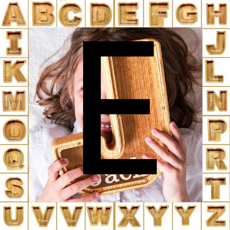 Alphabet Piggy Bank Wooden Acrylic Crafts