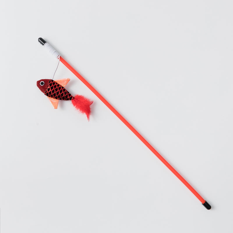 Fish pattern funny cat stick toy