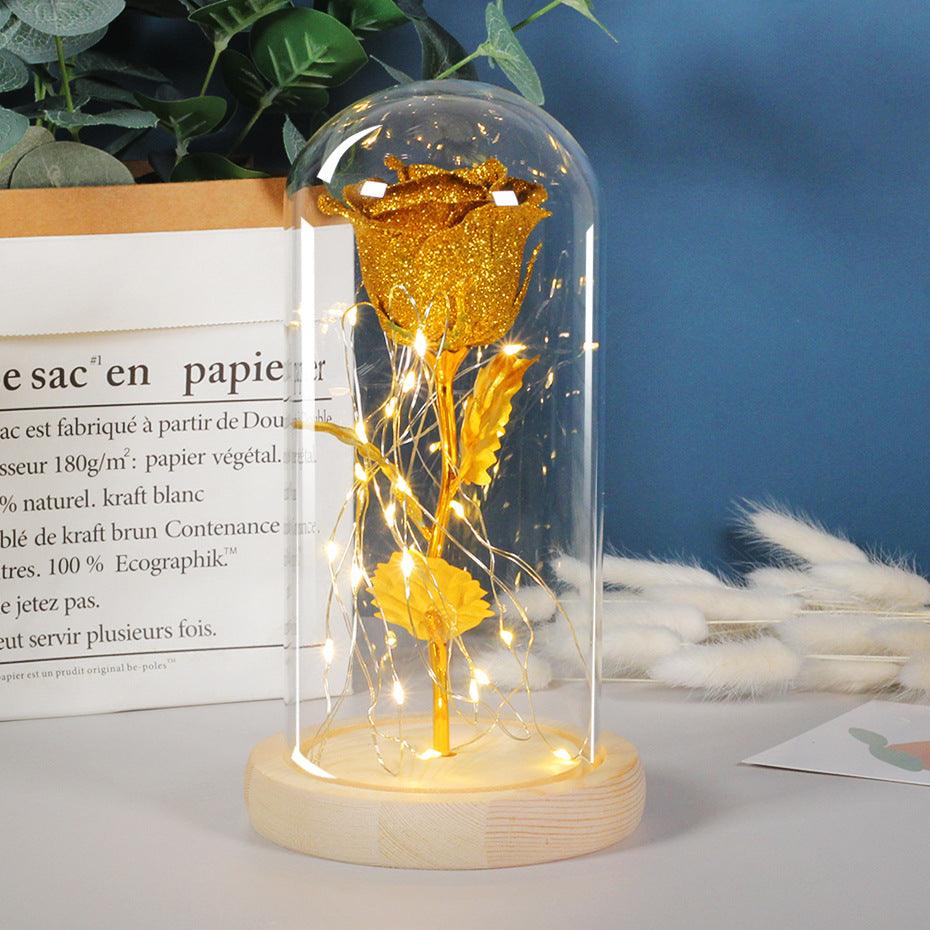 Rose Flower In Glass LED Light Christmas Decoration - Envogue Brands