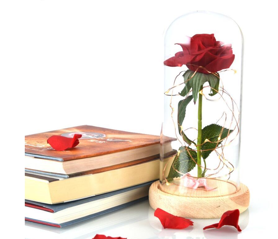 Rose Flower In Glass LED Light Christmas Decoration - Envogue Brands