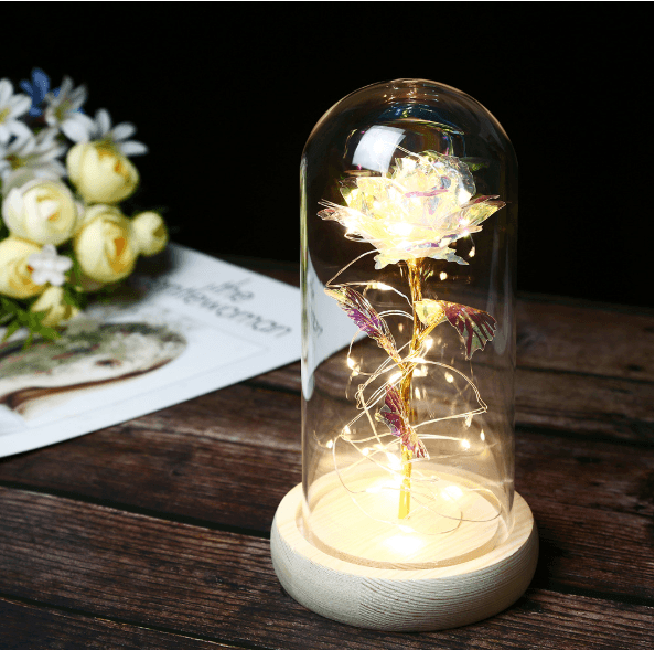 Rose Flower In Glass LED Light Christmas Decoration - Envogue Brands