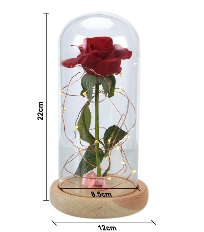Rose Flower In Glass LED Light Christmas Decoration - Envogue Brands