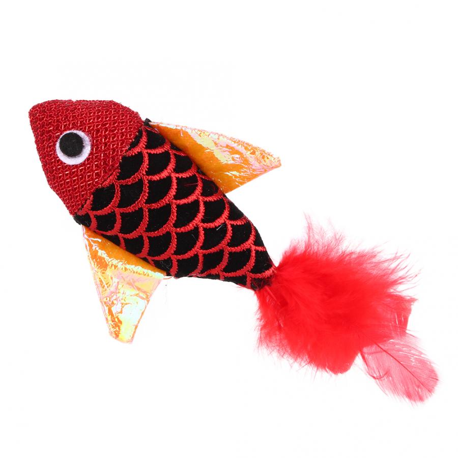 Fish pattern funny cat stick toy