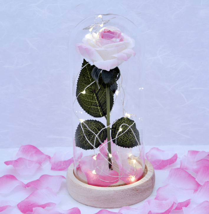 Rose Flower In Glass LED Light Christmas Decoration - Envogue Brands