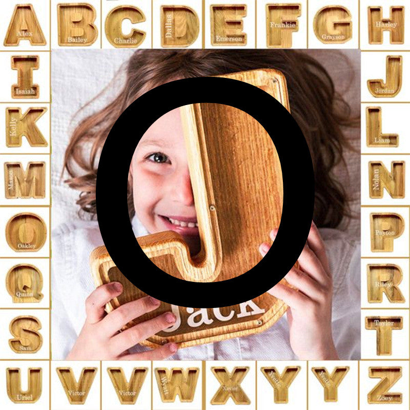 Alphabet Piggy Bank Wooden Acrylic Crafts