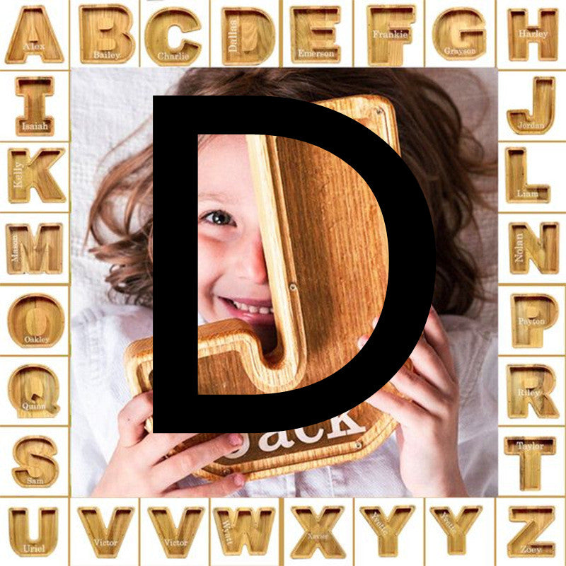 Alphabet Piggy Bank Wooden Acrylic Crafts