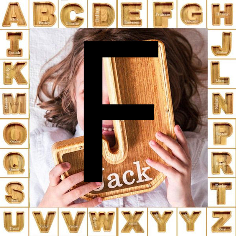 Alphabet Piggy Bank Wooden Acrylic Crafts