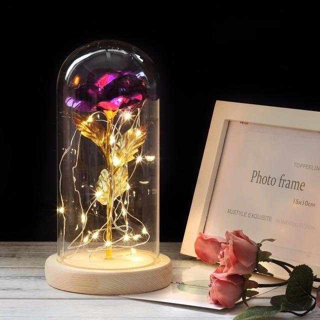 Rose Flower In Glass LED Light Christmas Decoration - Envogue Brands
