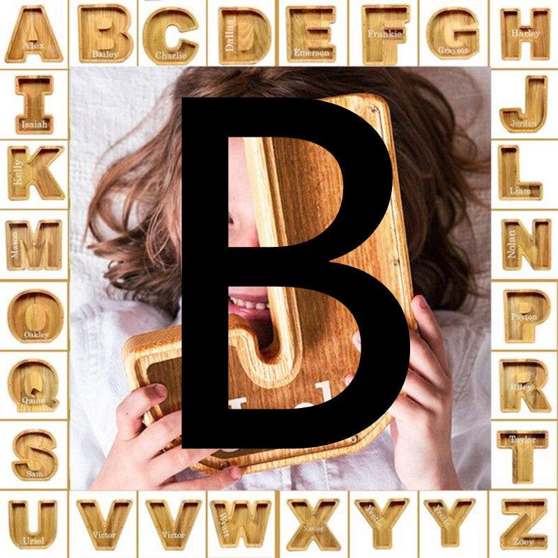 Alphabet Piggy Bank Wooden Acrylic Crafts - Envogue Brands