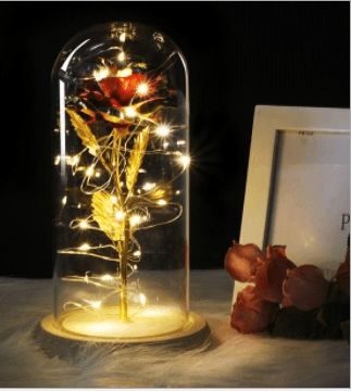 Rose Flower In Glass LED Light Christmas Decoration - Envogue Brands