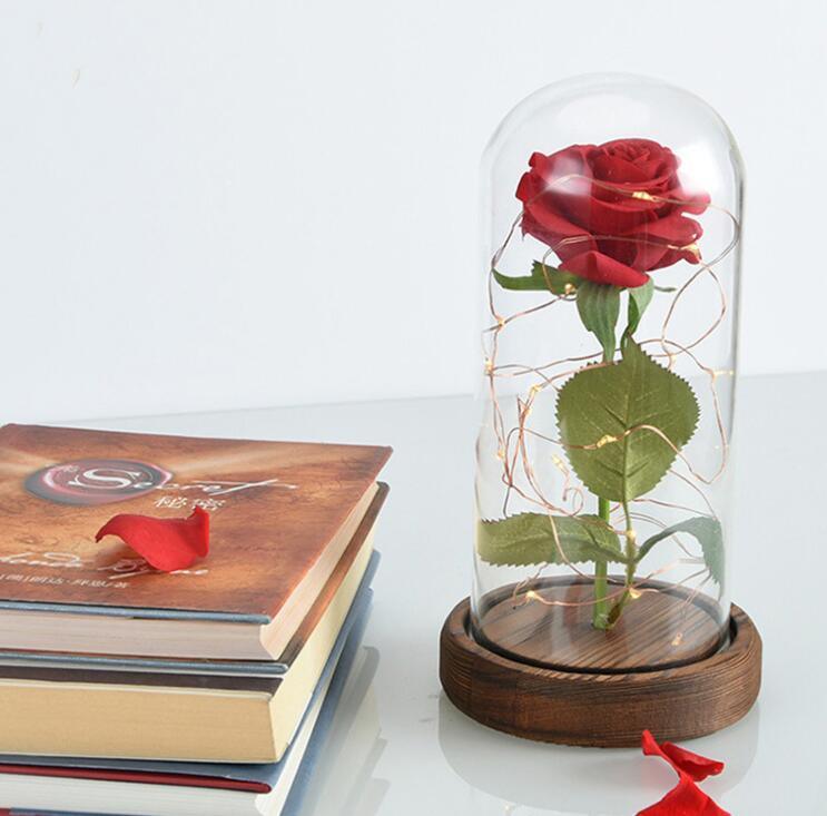 Rose Flower In Glass LED Light Christmas Decoration - Envogue Brands