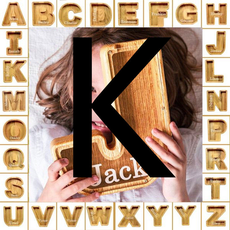 Alphabet Piggy Bank Wooden Acrylic Crafts
