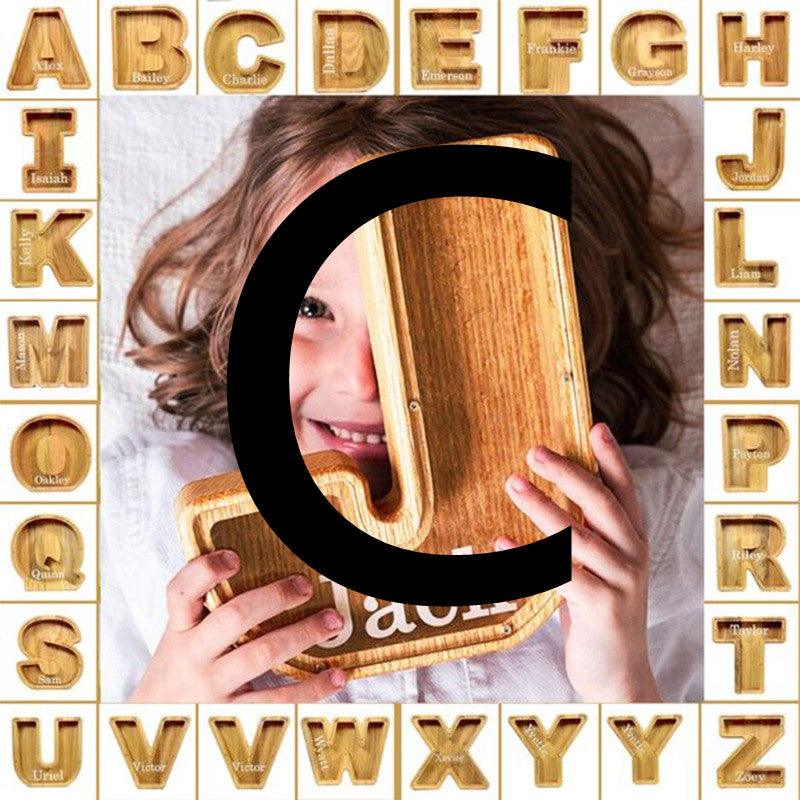 Alphabet Piggy Bank Wooden Acrylic Crafts - Envogue Brands