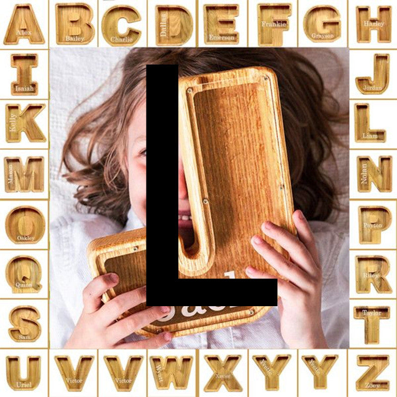 Alphabet Piggy Bank Wooden Acrylic Crafts