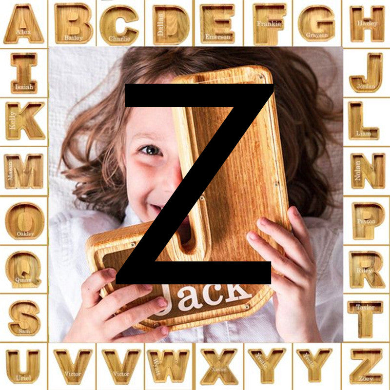 Alphabet Piggy Bank Wooden Acrylic Crafts