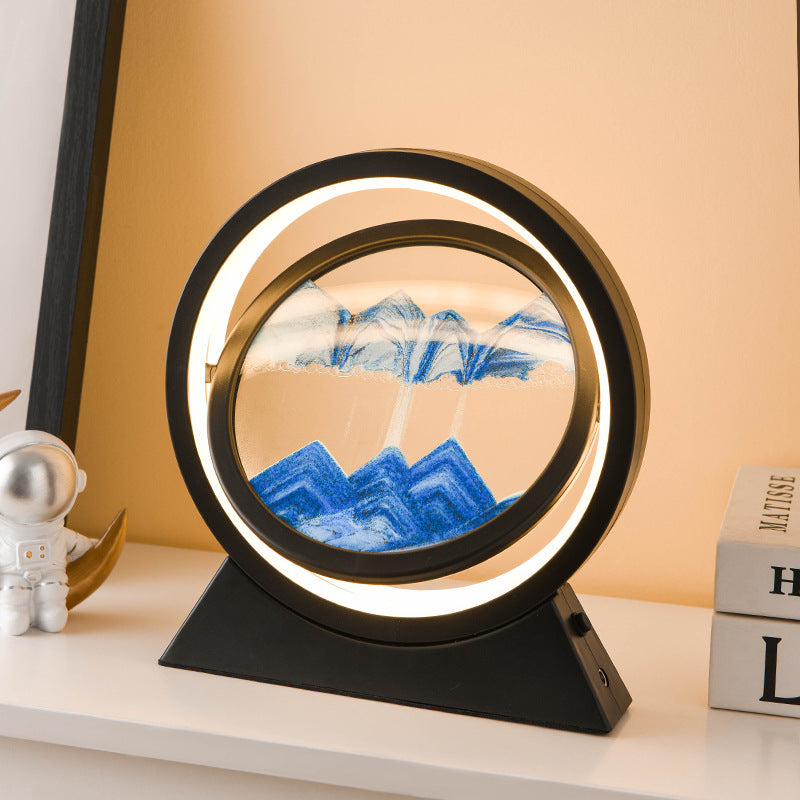 3D Rotating Hourglass LED Light Quicksand Art