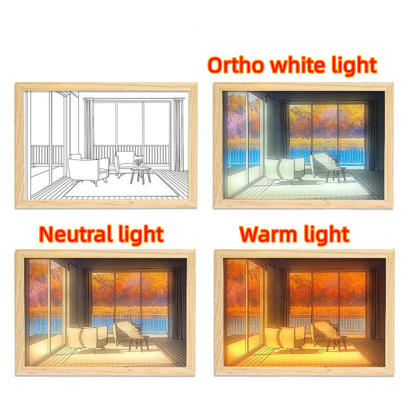 Creative Modern Simulate Sunshine Drawing Night Light