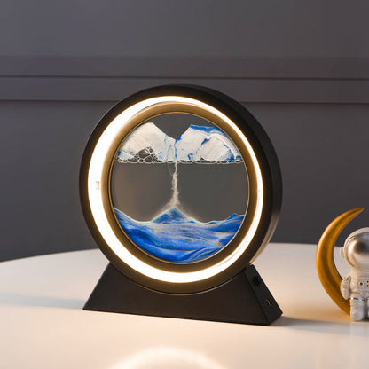 3D Rotating Hourglass LED Light Quicksand Art