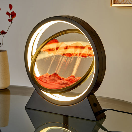 3D Rotating Hourglass LED Light Quicksand Art