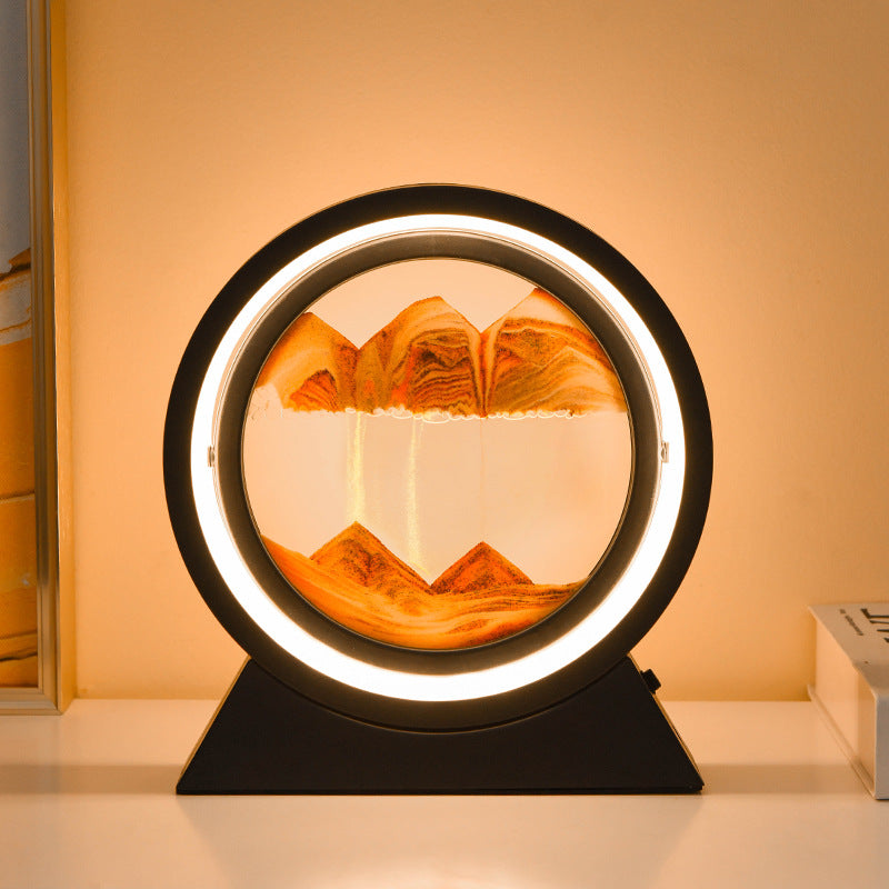 3D Rotating Hourglass LED Light Quicksand Art