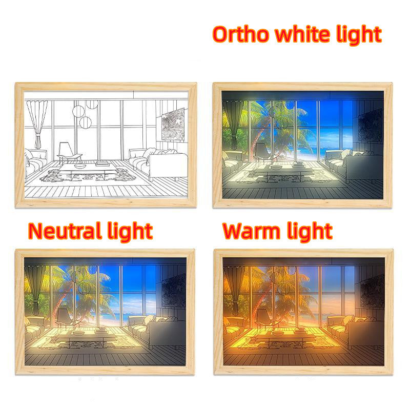 Creative Modern Simulate Sunshine Drawing Night Light