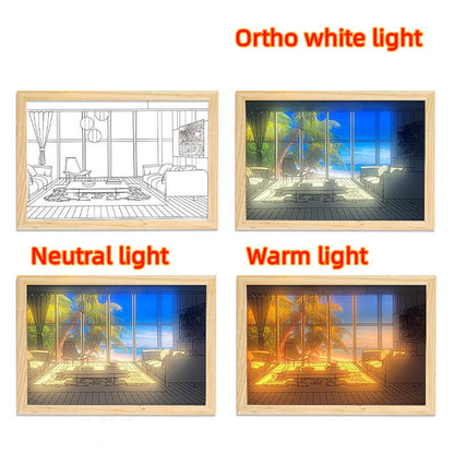 Creative Modern Simulate Sunshine Drawing Night Light