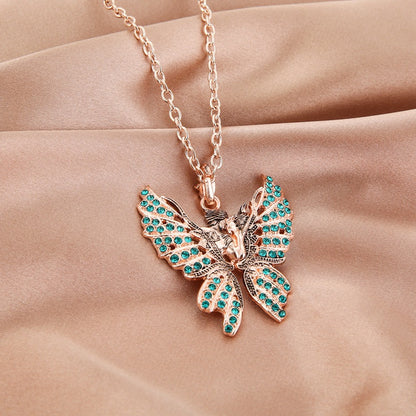 Angel Butterfly Wing Necklace Sweater Chain