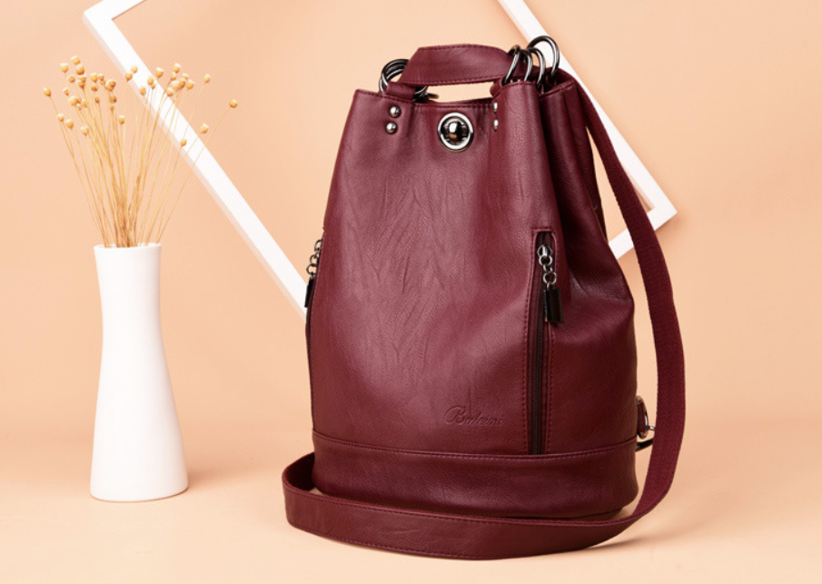 PU leather bucket bag