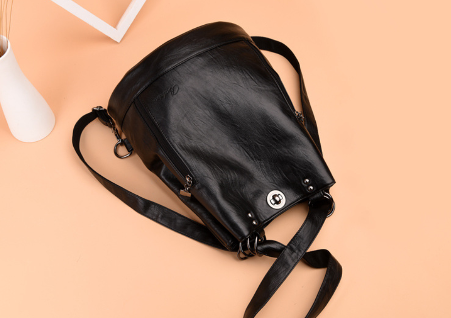 PU leather bucket bag