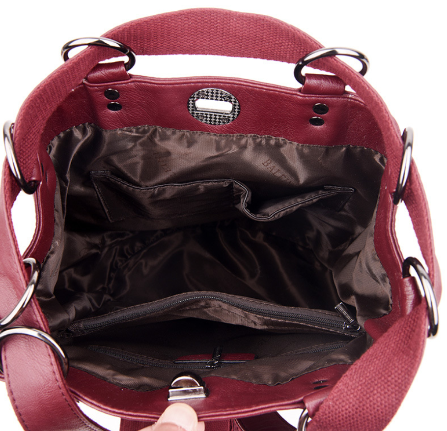 PU leather bucket bag