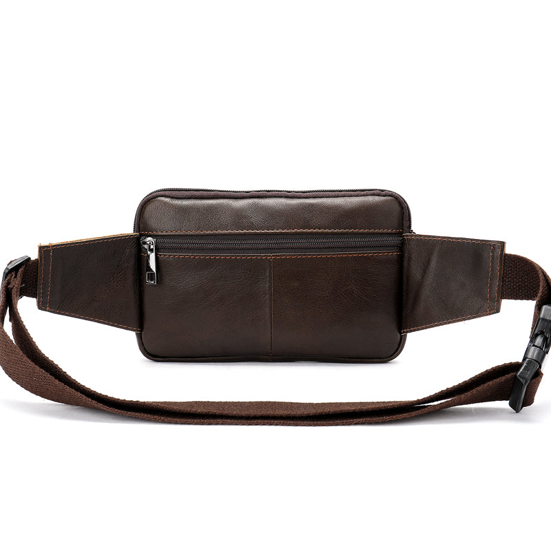 New Men's head leather waist bag