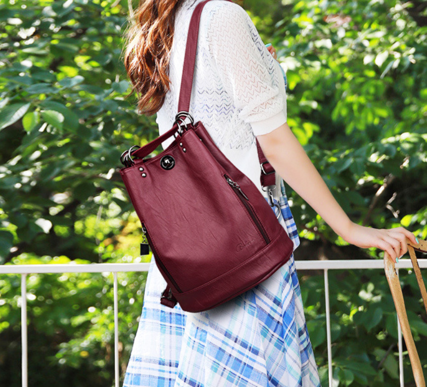 PU leather bucket bag