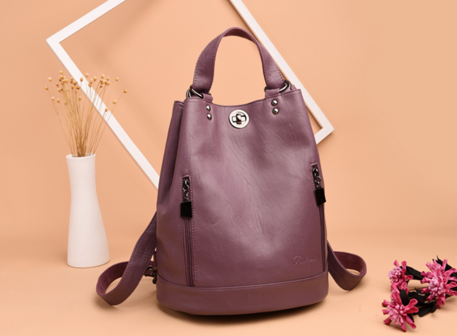 PU leather bucket bag