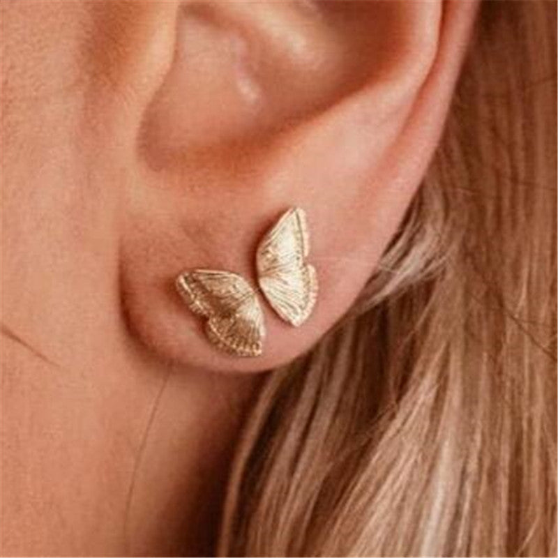 Butterfly Wing Earrings Copper Plating Real Gold