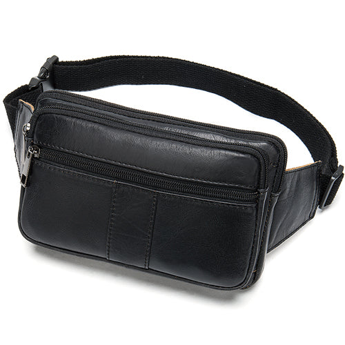 New Men's head leather waist bag