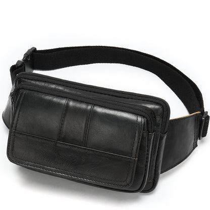 New Men's head leather waist bag