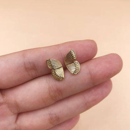 Butterfly Wing Earrings Copper Plating Real Gold