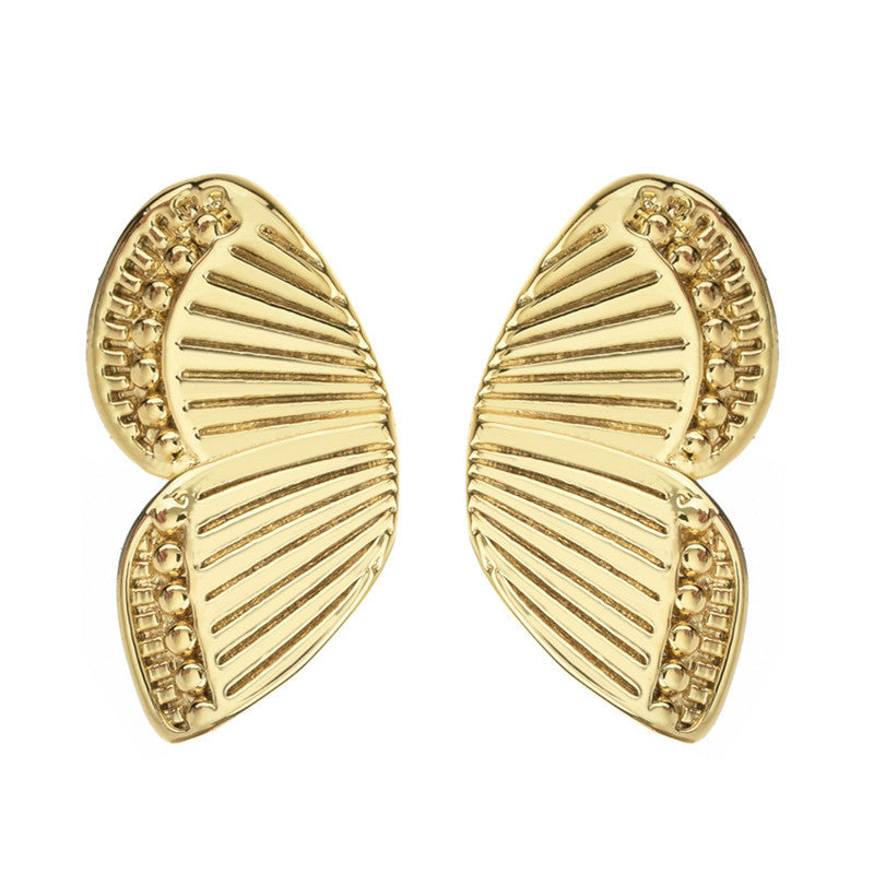 Butterfly Wing Earrings Copper Plating Real Gold