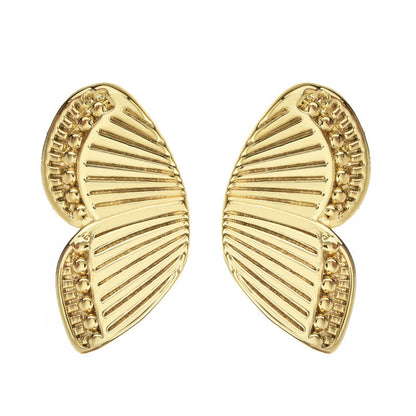 Butterfly Wing Earrings Copper Plating Real Gold